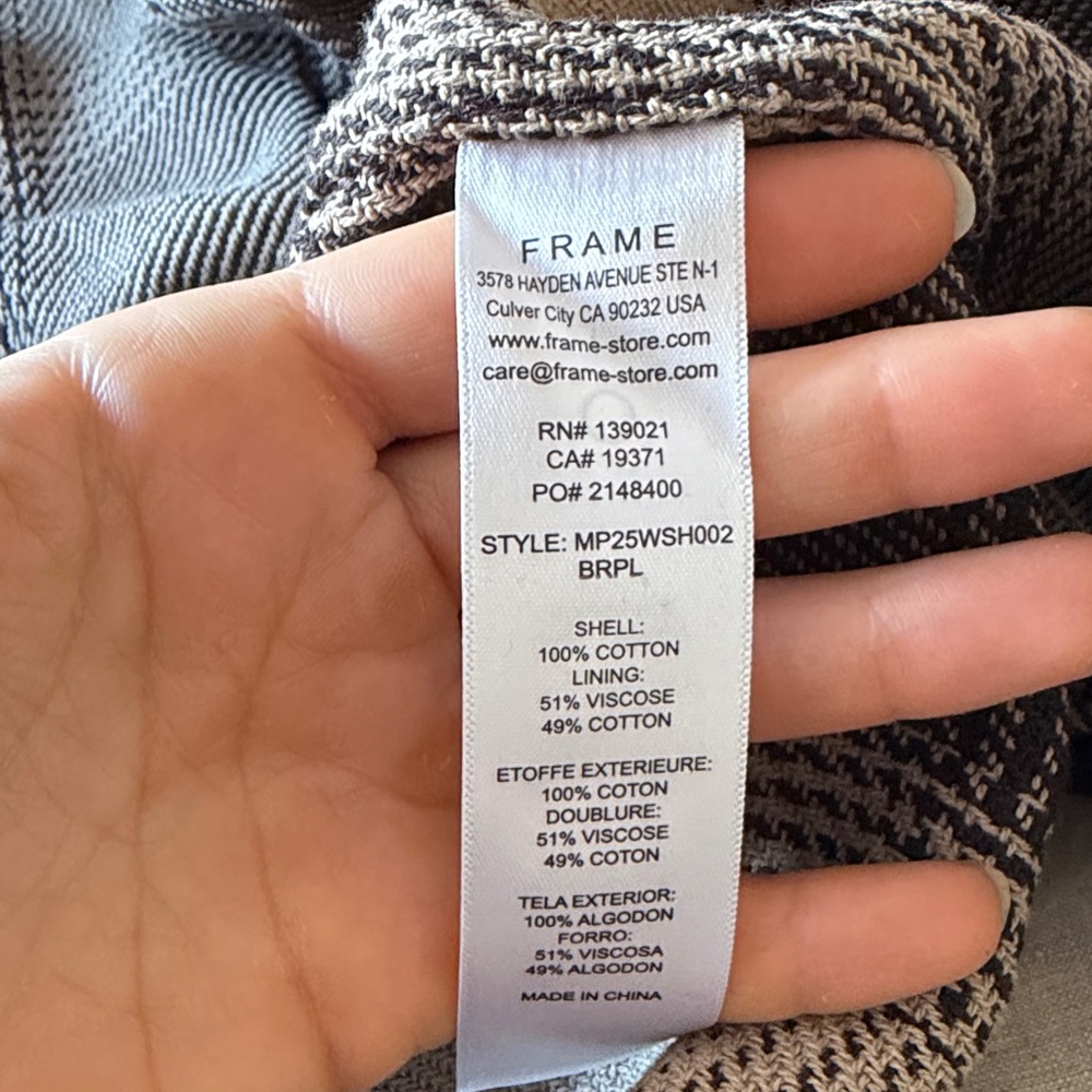 Frame Denim Men’s Chunky Plaid Shirt / Shacket Brown Medium EUC - Picture 13 of 13